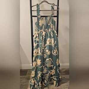 Floral Maxi Dress with Ruffled Straps